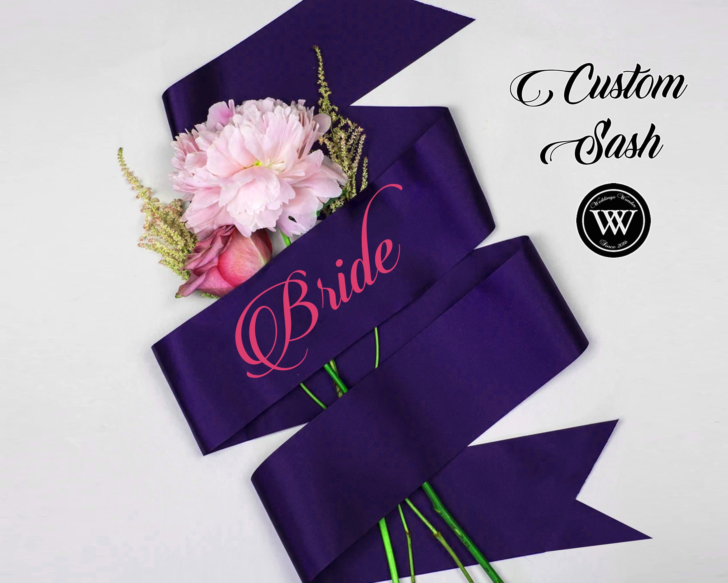 Personalized sash Customized Sash Custom Sash Bridal Sash Etsy