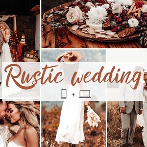 5 RUSTIC WEDDING Lightroom Presets, Mobile & Desktop Presets, Boho Wedding Presets, Cream Presets, Moody Presets, Beige Presets