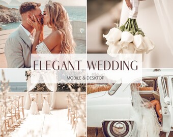 Elegant Wedding Lightroom Presets: Mobile & Desktop Filters (Digital Download)
