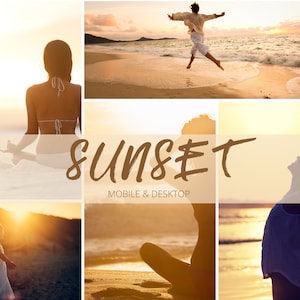 10 SUNSET Mobile & Desktop Lightroom Presets| Sunset Presets| Blogger Presets| Warm Golden Presets| Aesthetic Beach Presets| Summer Presets