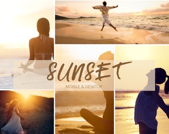 Sunset Lightroom Presets: Warm Golden Mobile & Desktop Filters (Digital Download)