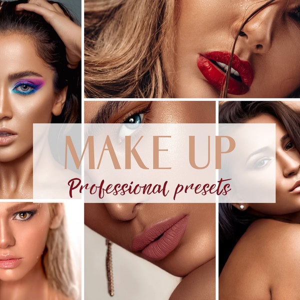 10 MAKE UP Mobile & Desktop Lightroom Presets| Face Bright Beauty Selfie Makeup Retouch Instagram Filters| Portrait Pro Lightroom Presets