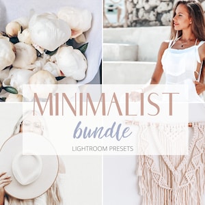 Light and Airy Minimal Lightroom Presets Bundle, Natural Mobile & Desktop Presets, Bright and Clean Instagram Preset, Aesthetic Filters