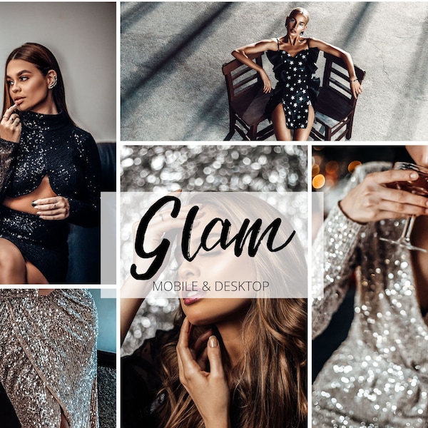 4 GLAM Mobile&Desktop Lightroom Presets| Black Boudoir Instagram Presets| Glamour Presets| Rich Fancy Fashio Photo Filters| Dark Moody Tone