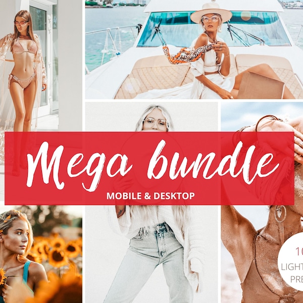 100+ MEGA Lightroom PRESETS BUNDLE| Mobile and Desktop| Adobe Lightroom| Instagram Blogger| Photo Edit Filters| Aesthetic, Light and Airy|