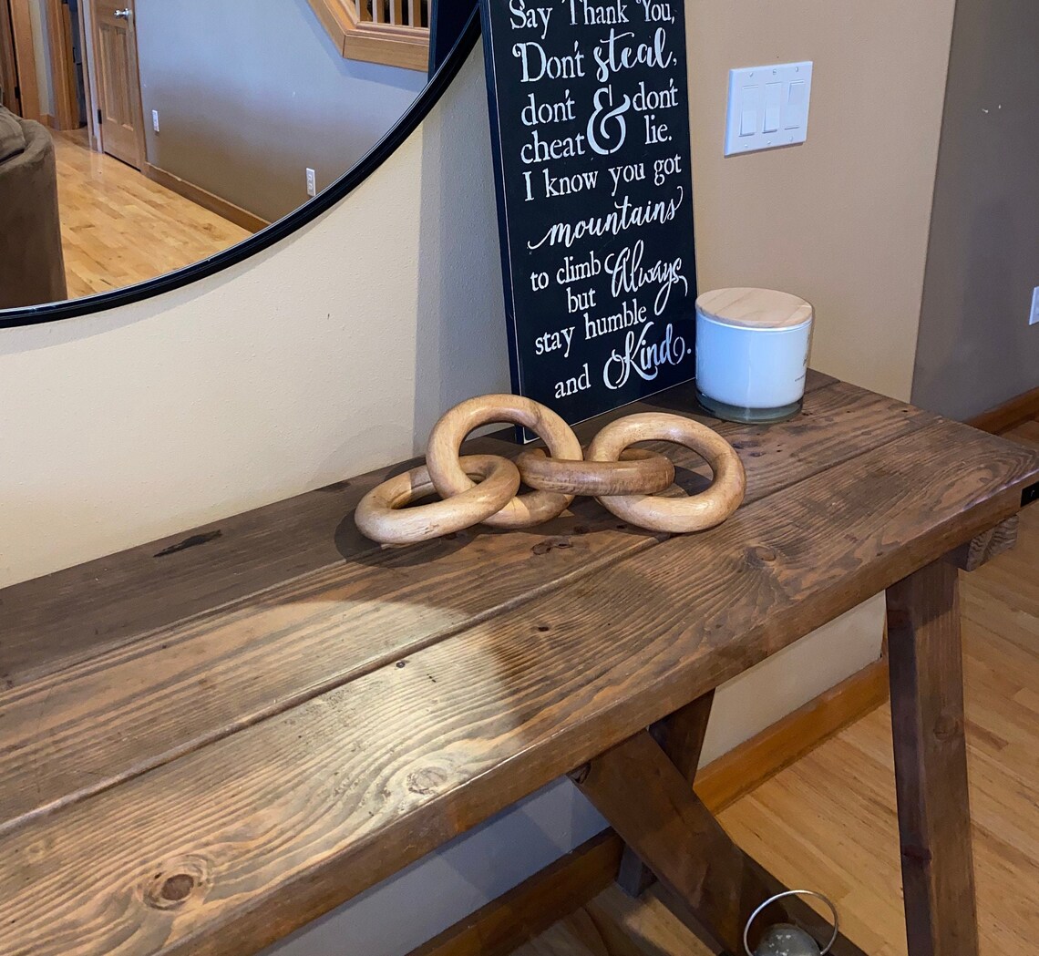 Decorative wood chain link shelf decor coffee table decor Etsy