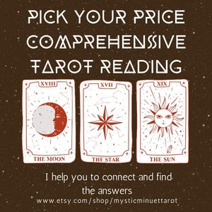 Escolha seu preço Leitura abrangente de cartas de tarô para orientação intuitiva