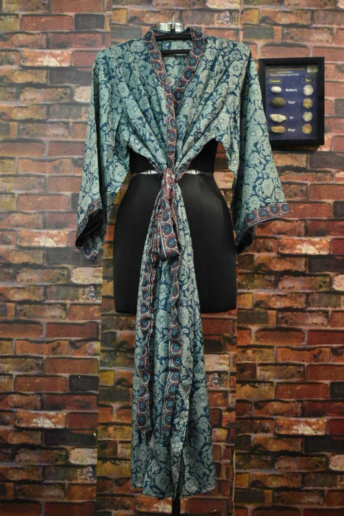 Robe kimono en soie longue imprimée robe de chambre kimono Etsy