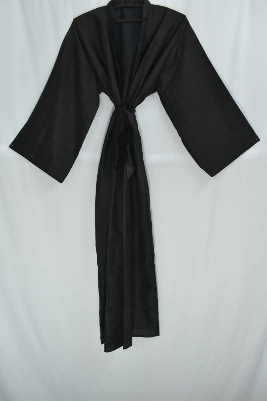 Beautiful Black floral print Silk kimono Robes Kimono Soft | Etsy