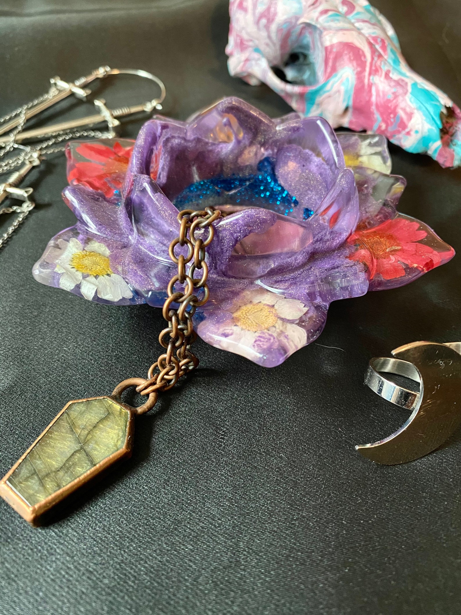 NEW OOAK Resin Jewelry Trinket Holder Etsy