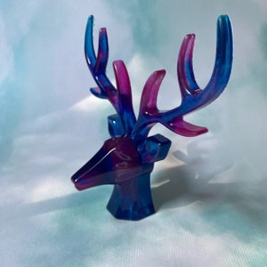 Tie Dye Deer Bust, MTO, Ring Tree, jewelry stand, antlers, ouija, resin, witch, altar decor, witch gift, witchy, gothic, home