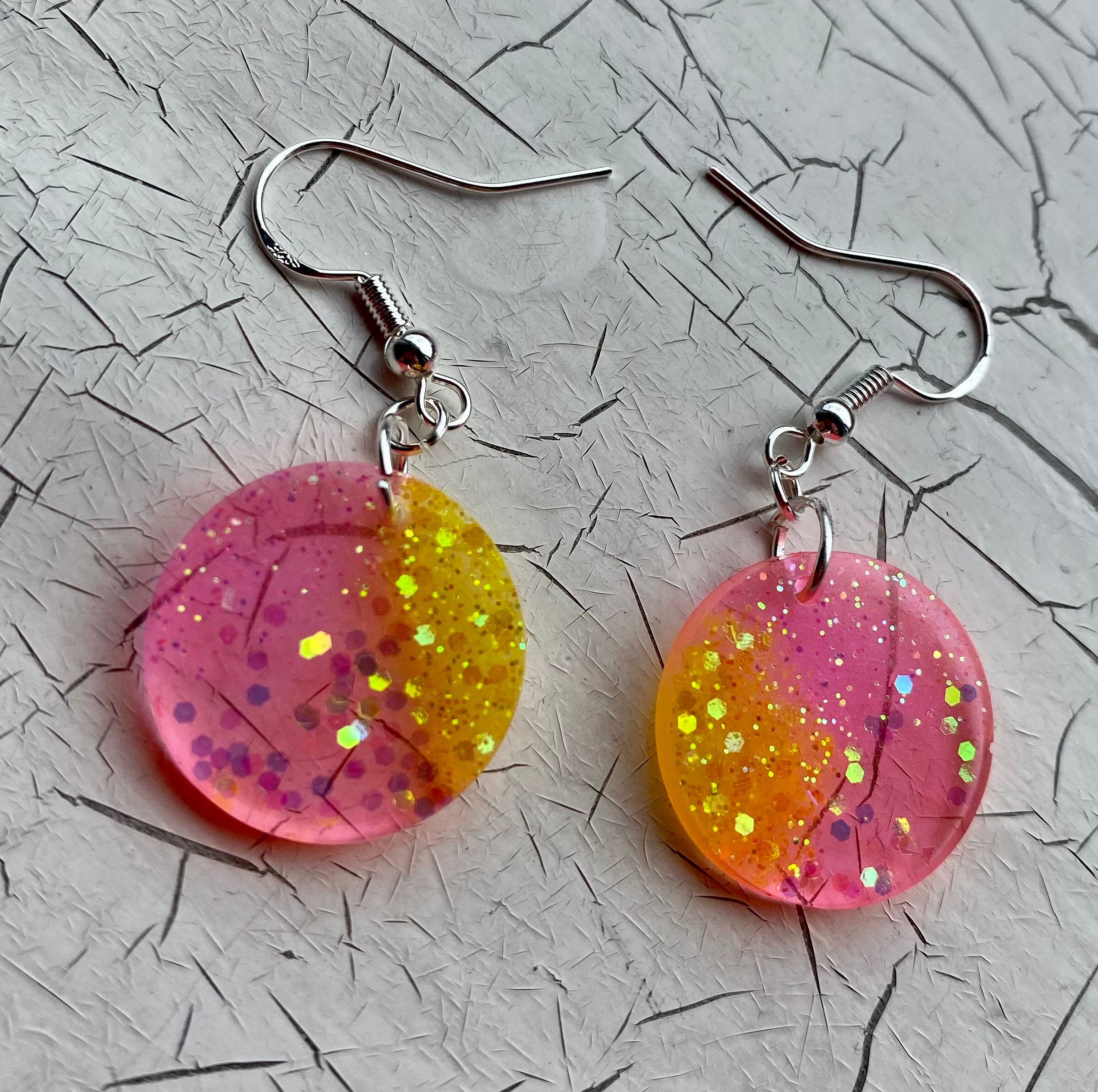 WaxingWhimsical Small Circle Resin Earrings