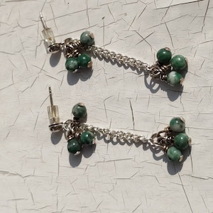 Jade ball drop earrings