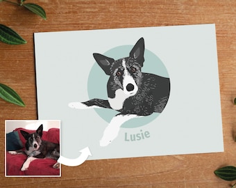 Printed Custom Made Illustration of your own dog