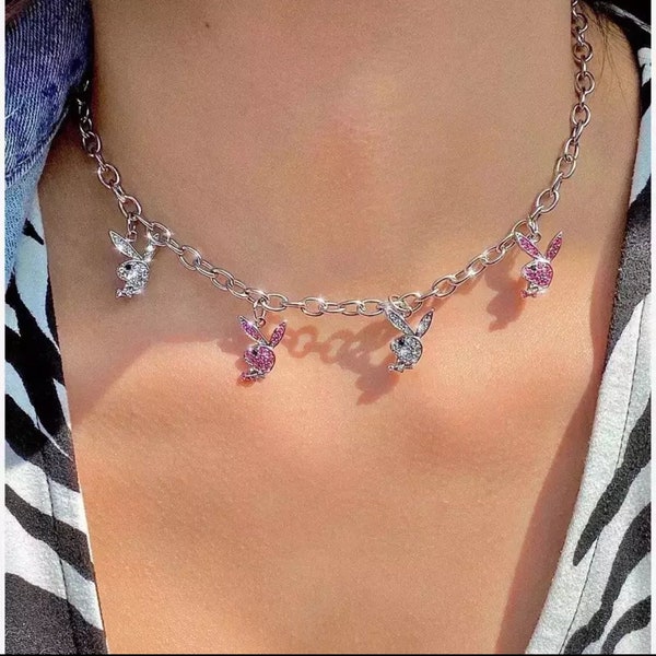 Playboy Kette | Playboy Necklace | Playboy Ladies Rabbit Head Necklace Ladies Jewelery Fashion Pendant Decoration Girl Gift
