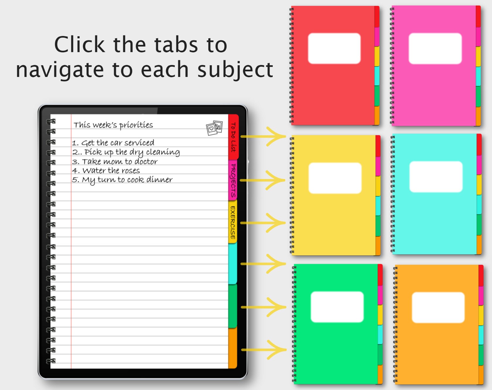 Digital Note Book Template for Goodnotes Notepad, Digital Notebook