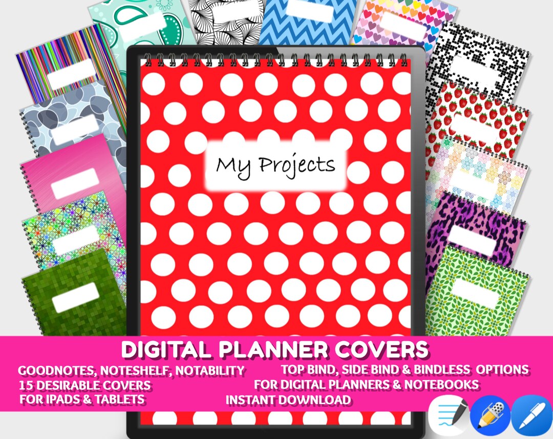 Digital Notebook Cover iPad Planner Goodnotes Planner Notepad Etsy