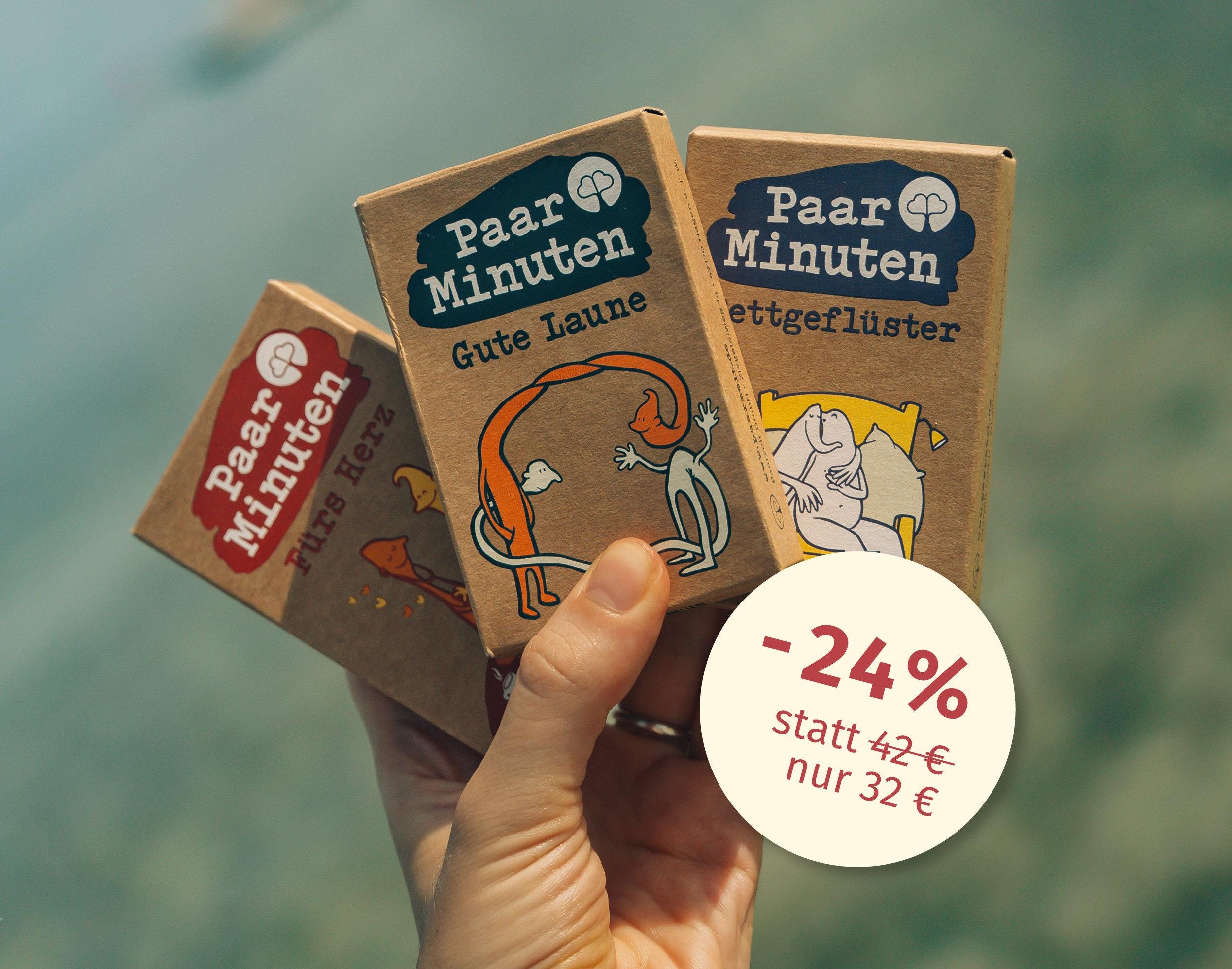 Besondere Geschenkidee für Paare – Hochzeit, Jahrestag, Geburtstag – Paarzeit PaarMinuten Dreierpack – für Frauen, Männer, Eltern, Partnerin