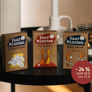 Besondere Geschenkidee für Paare – Hochzeit, Jahrestag, Geburtstag – Paarzeit PaarMinuten Dreierpack – für Frauen, Männer, Eltern, Partner