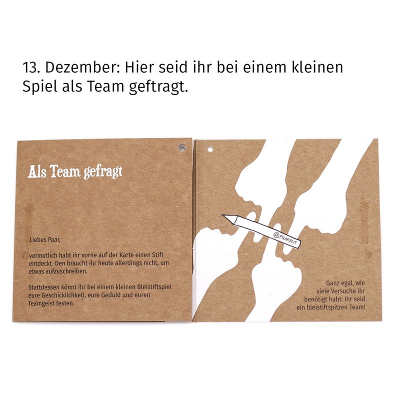 Paarzeit Adventskalender 2023 Edition 4 Neuerscheinung für Leichtigkeit im Advent Geschenk für Frauen und Männer Zweisamkeitsbox Paare Bild 7