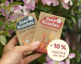 Paarzeit PaarMinuten Doppelpack – spielerische Gesprächskarten für Paare – einzigartiges Geschenk als Hochzeitsgäste, für Frauen und Männer