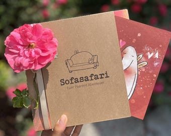 Perfekt zur Hochzeit – Erlebnisbox für Paare – Paarzeit Sofasafari – Geschenk Frauen & Männer, Hochzeitsgäste, Brautpaar, Zweisamkeitsbox