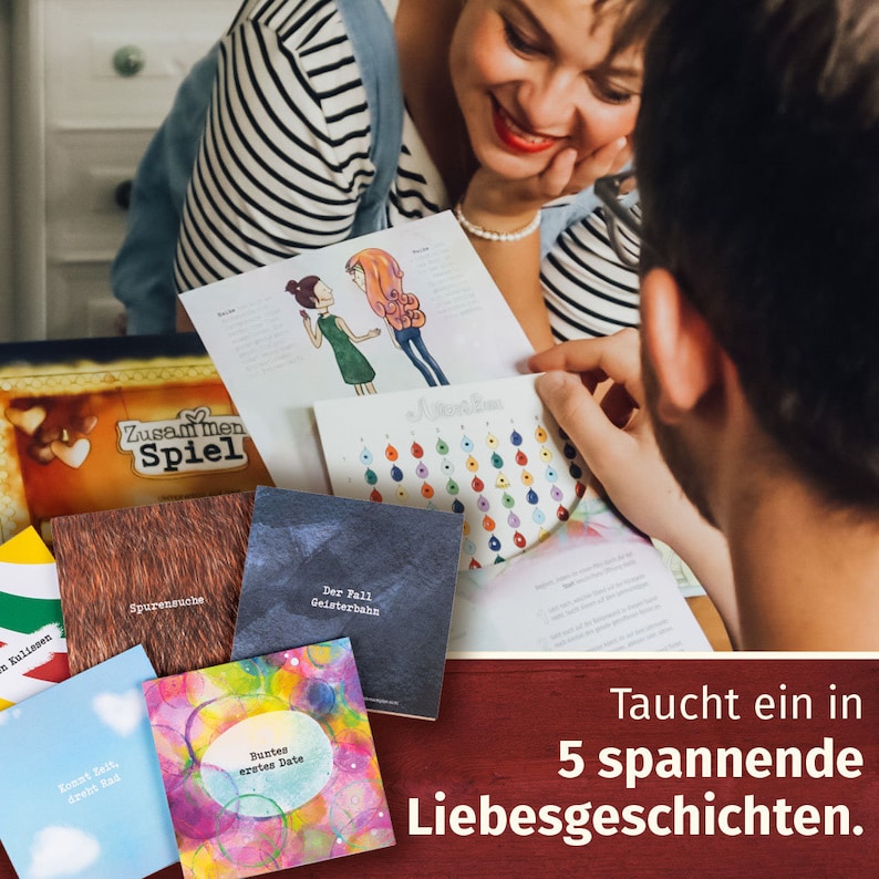 Kooperatives Rätselabenteuer für Paare Paarzeit ZusammenSpiel Geschenkidee Eltern Freundin Zweisamkeit im Alltag Für Frauen & Männer image 2