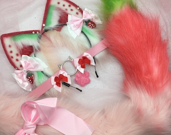 Strawberry Cat Ears Strawberry Kawaii Cat Cosplay Ears ON789 - Wonderland Case main image 3