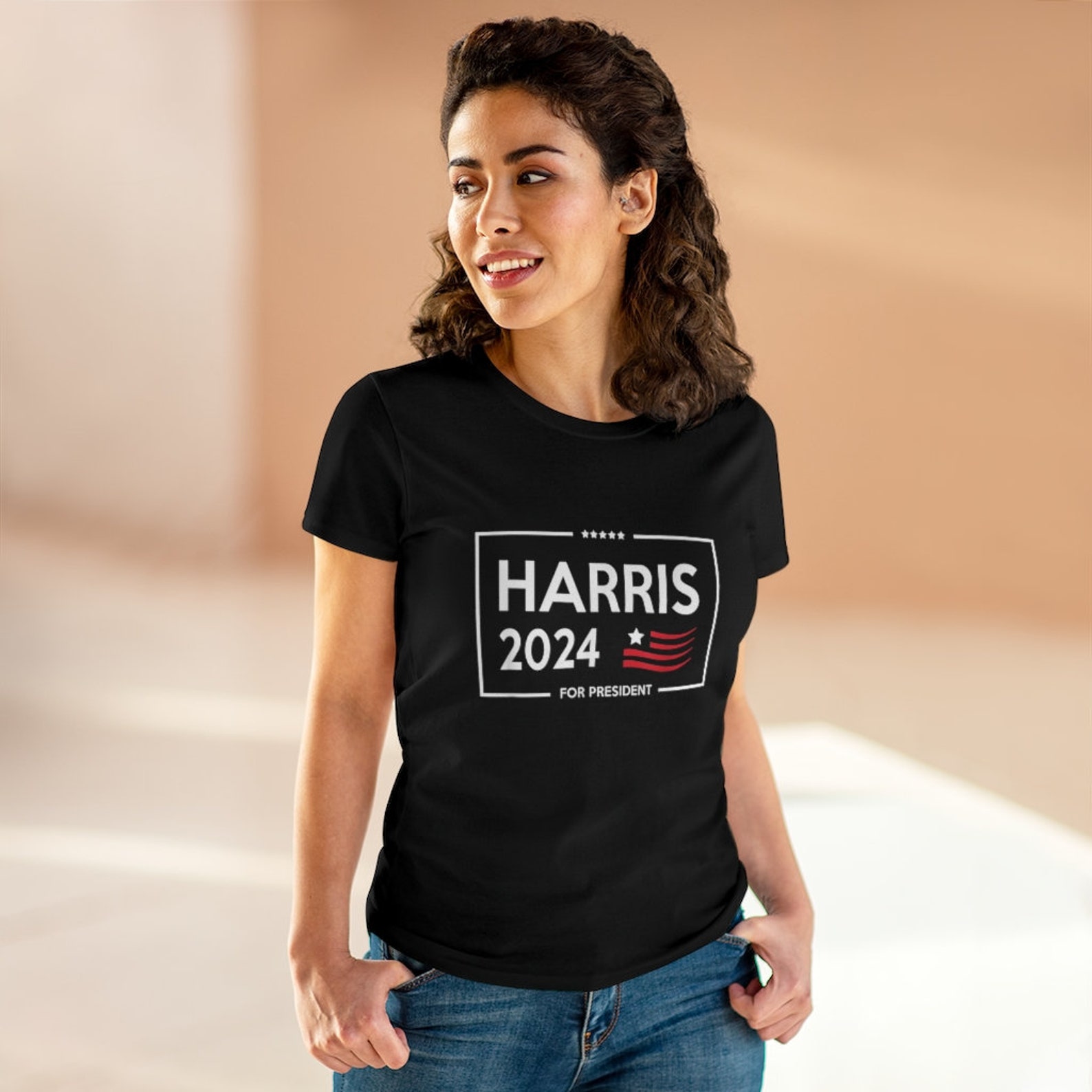 Kamala Harris 2024 für Präsident Damen schwere Baumwolle Tee Etsy