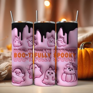 Bootifully Spooky 3D Tumbler Wrap Png, 3D Inflated 20oz Tumbler Design, 3d Tumbler Wrap, Puffy Tumbler Wrap, Halloween Png, INSTANT DOWNLOAD