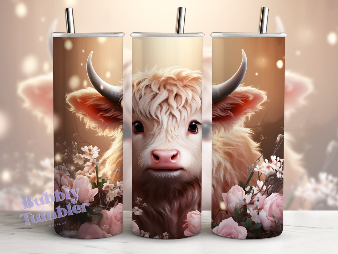 Highland Cow 20 Oz Straight Tumbler Wrap Sublimation Design - Etsy