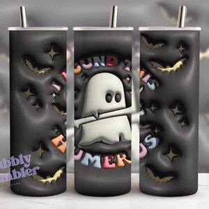 3D Funny Ghost Halloween 20oz Skinny Tumbler Wrap, Cartoon 3D Inflated, 3d Tumbler Wrap, Puffy Tumbler Sublimation Design, INSTANT DOWNLOAD