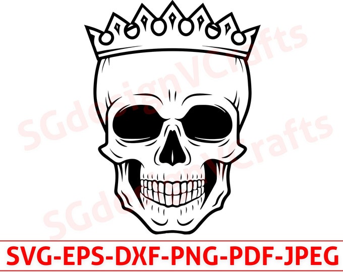 Skull Svg Crownskull Svg Skull King SVG Skull Cut - Etsy