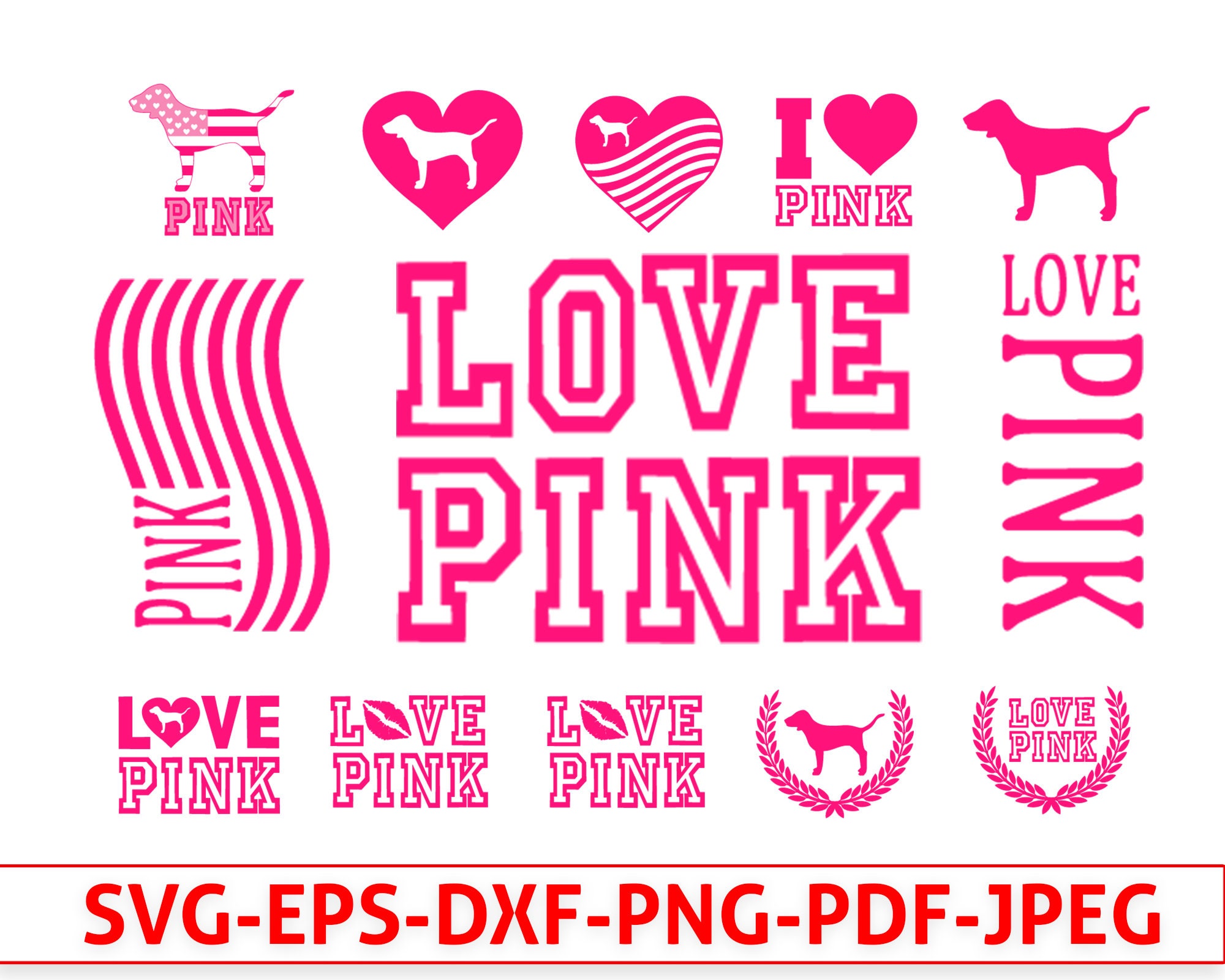 Download Love Pink Bundle Svg Filelove Pinklove Pink Svglove Pink Etsy