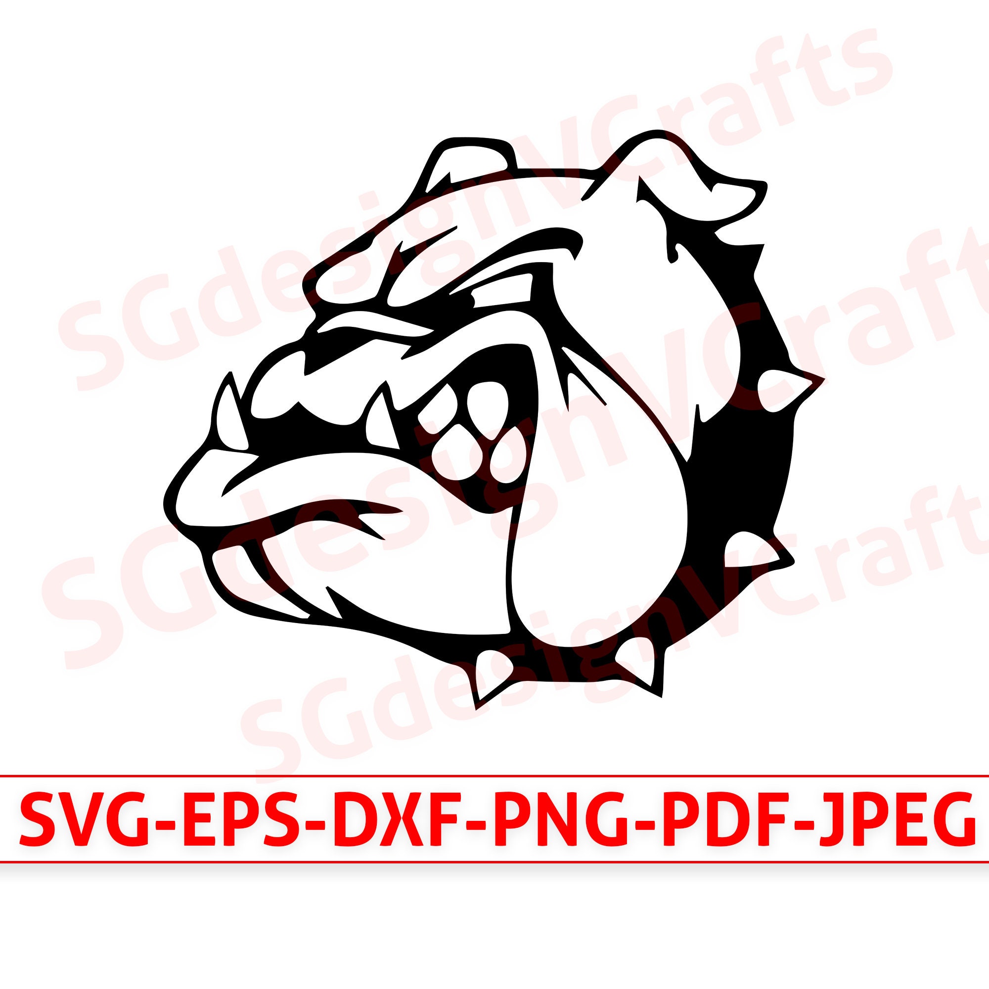 Animal 43SVG Bulldog SVG Bulldog Head SVG Bulldog Clipart - Etsy