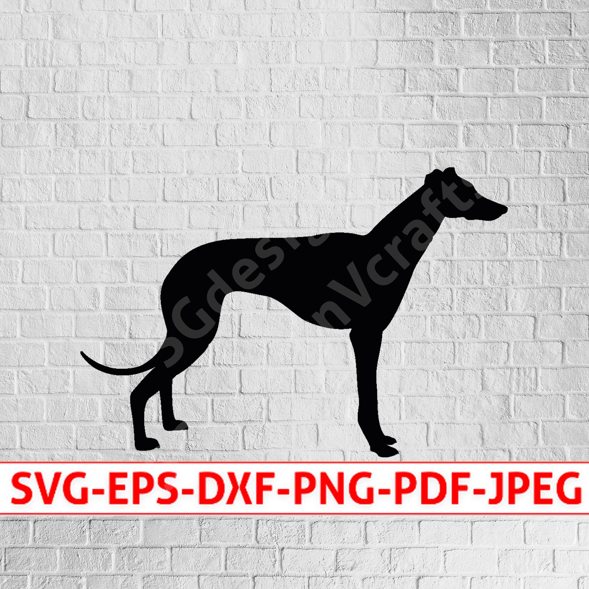Azeeda Gummistempel ‚Windhund-Silhouette‘ – Unmontiert, Größe A8 – Für Karten, Scrapbooking & DIY