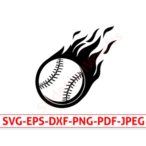 Flaming Baseball SVG Baseball Clipart Baseball Slihouette - Etsy