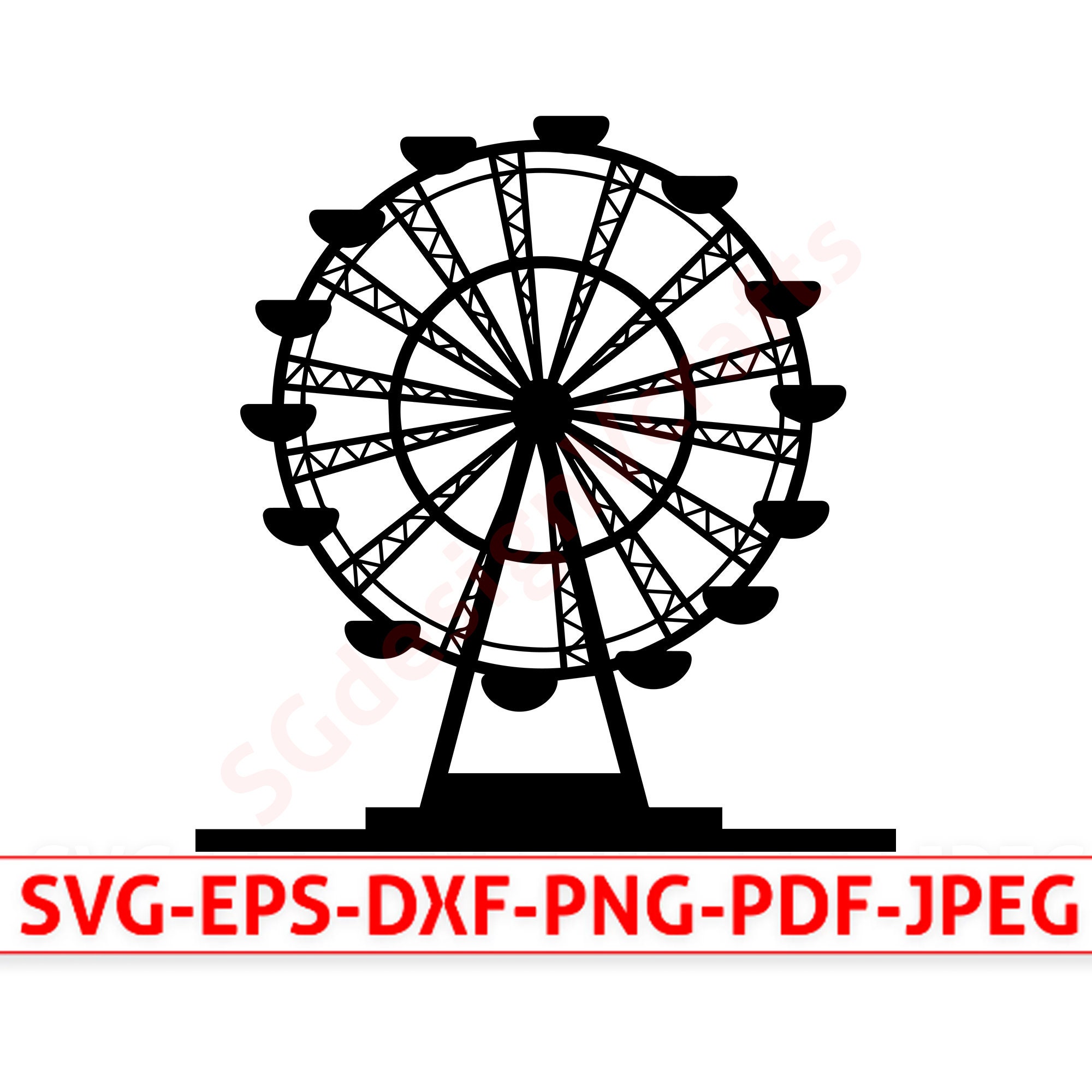 Ferris Wheel Svg Ferris Wheel Cutting Cut Files Amusement - Etsy