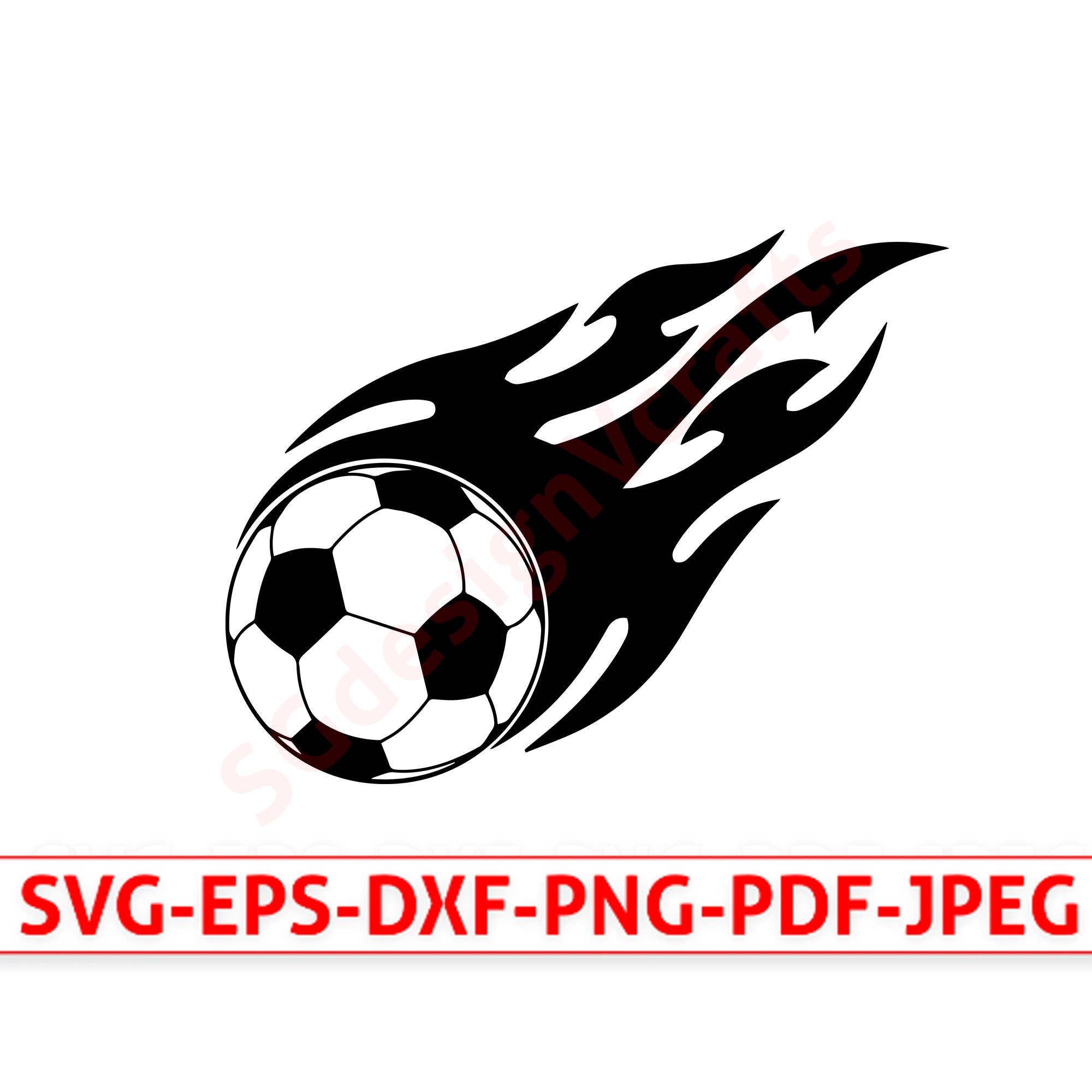 Flaming Soccer Ball SVG, Soccer Ball PNG, Soccer Clip Art, Soccer Ball