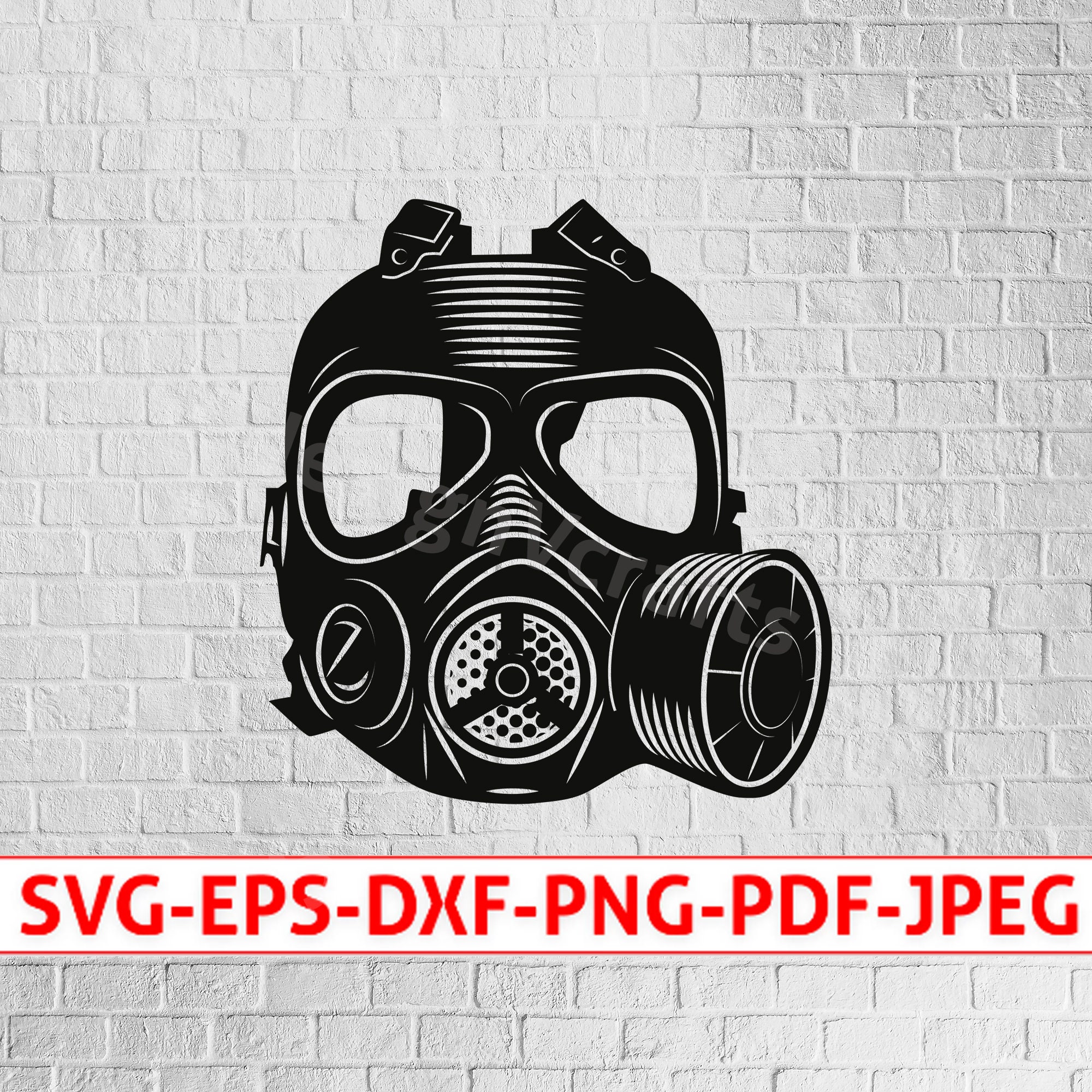 Gas Mask SVG Gas Mask Clipart Gas Mask Silhouette Respirator Svg 