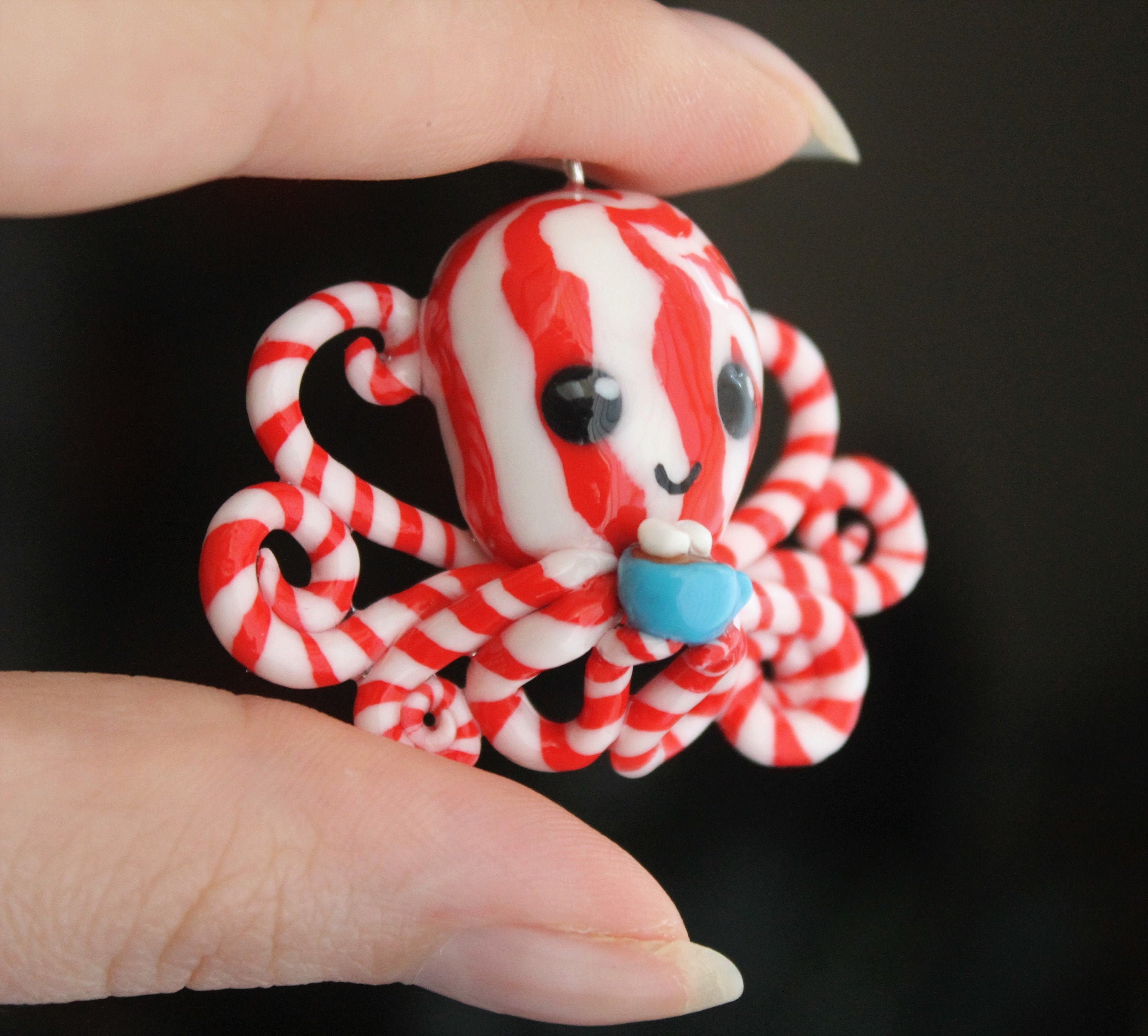 Pepper the Octopus Drinking Hot Chocolate Polymer Clay Etsy UK