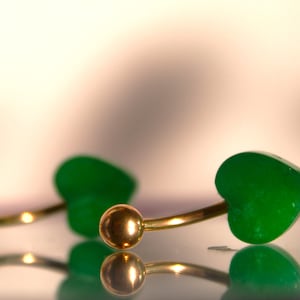 Natural Stone Belly Bar | Jade Crystal Surgical Steel Belly Button Ring | Non-dangling Navel Piercing Gift Idea