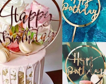 Happy Birthday Cake Topper Etsy