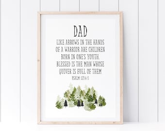Christian Dad Wall Art Dad Bible Verse Poster Father's Day Gift For Christian Dad Home Decor Religious Gift For Dad Christian Men Wall Art