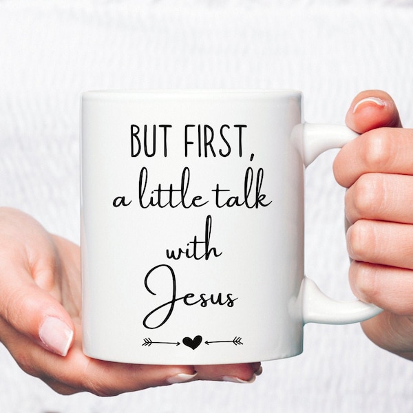 Christian coffee mug,Religious Gifts,Inspirational christian gift,Christian gift idea,Talk with Jesus mug,Christian Jesus coffee cup