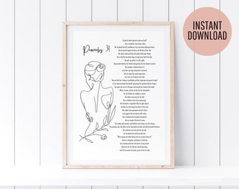 Proverbs 31 Printable Bible Verse Wall Art Girls Room Wall Decor Scripture Printable Women Christian  Wall Art Proverbs Wife Woman Wall Art