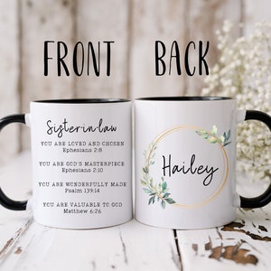 Personalized bible verse coffee mug for Sister-in-law,Biblical affirmations,Gift for sister in law,Sister in law christmas gift