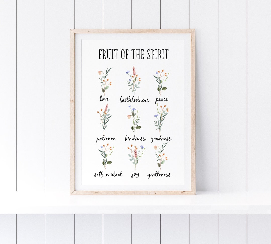 Fruit of the Spirit Wall Art Botanical Wall Art Galatians 5 22 Minimal ...