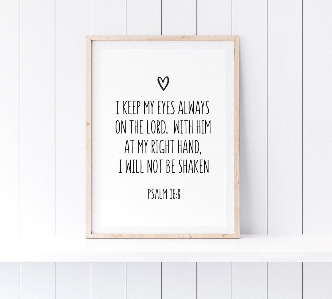 Psalm 16:8,I Keep My Eyes Always in the Lord,psalm Wall Art,bible Verse ...