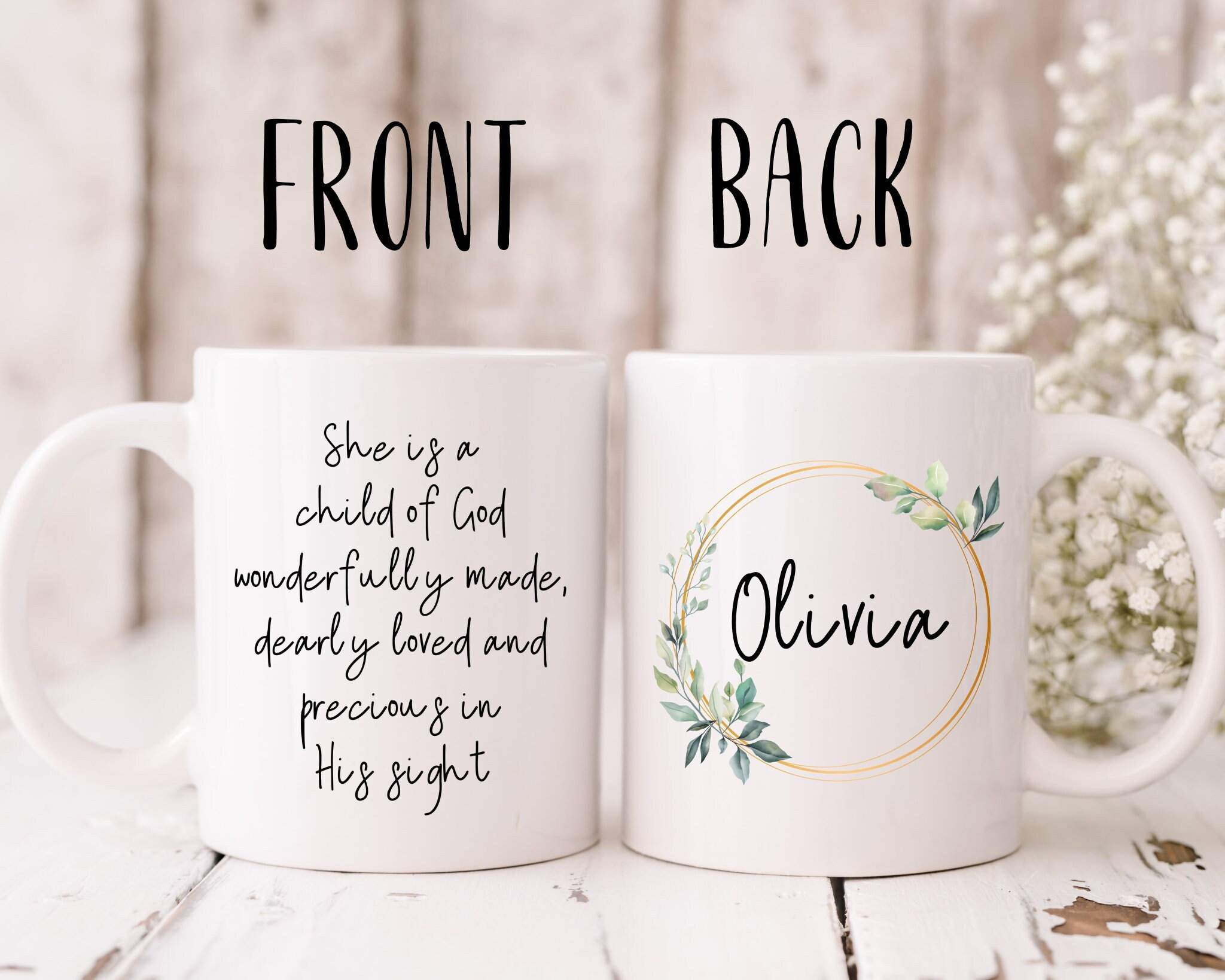 Personalized Bible Verse Psalm 139 Mug Christian Women Mug Floral Inspirational Mug Baptism Gift Faith Encouraging Mug New Christian Gift - Etsy